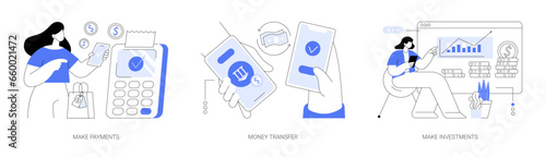 Banking app isolated cartoon vector illustrations se