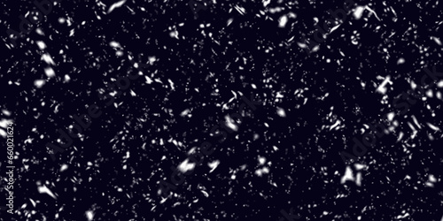 Snow Background. Snow Falling on a Black Background. Winter Night Snowfall and Snowstorm of Snow. Winter Weather. Abstract Winter Background. Flying Particles on Black Background