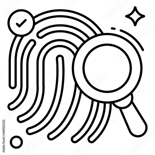 Editable design icon of search fingerprint