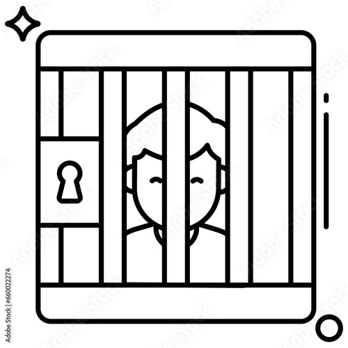 A unique design icon of jail