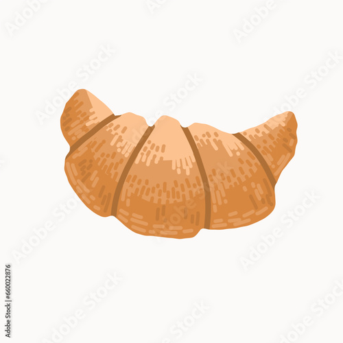 Croissant. Vector 3d isometric, color web icon, new flat style. Creative illustration design, idea for infographics.