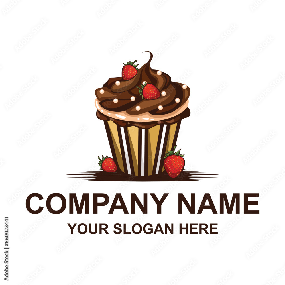 chocolate strawberry ice cream logo