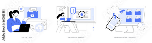 Data loss prevention isolated cartoon vector illustrations se