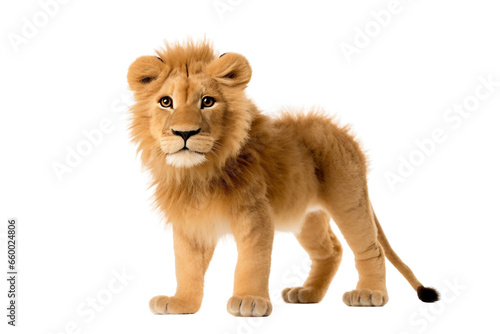 Toy Lion on a White Background Generative AI