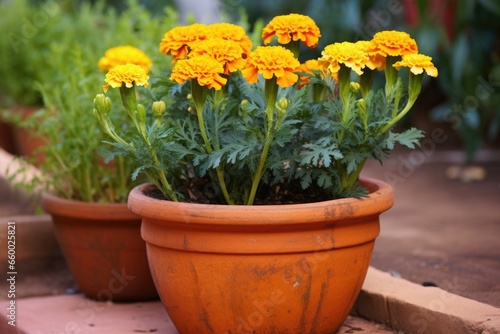 Wallpaper Mural mexican cempasuchil marigolds in a terra cotta pot Torontodigital.ca