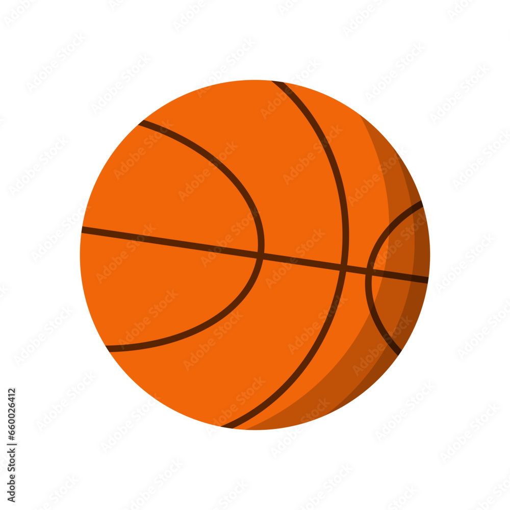 Sport equipment basketball ball orange flat illustration vector