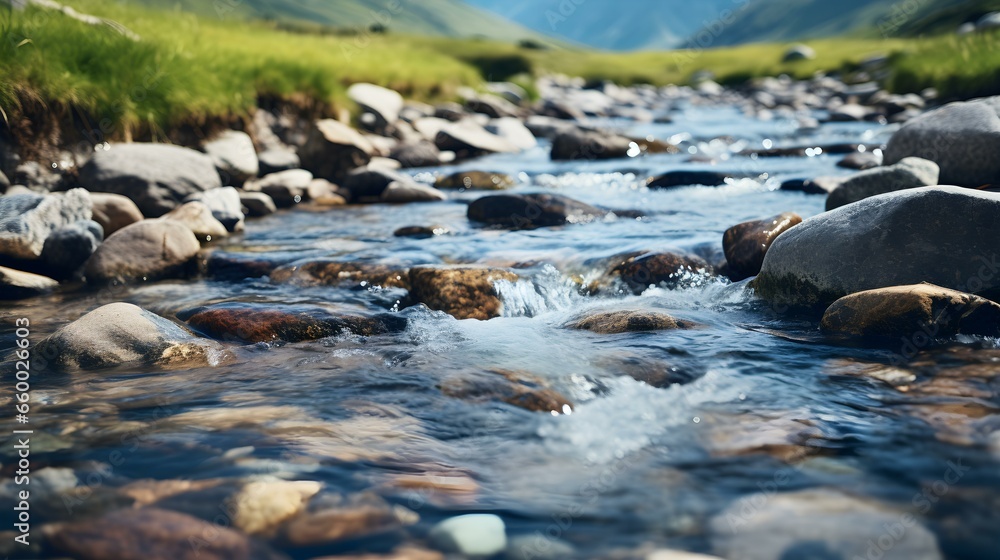 Obraz premium Close up of a River in the Mountains. Beautiful natural Background
