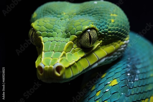 close up of pit viper snake