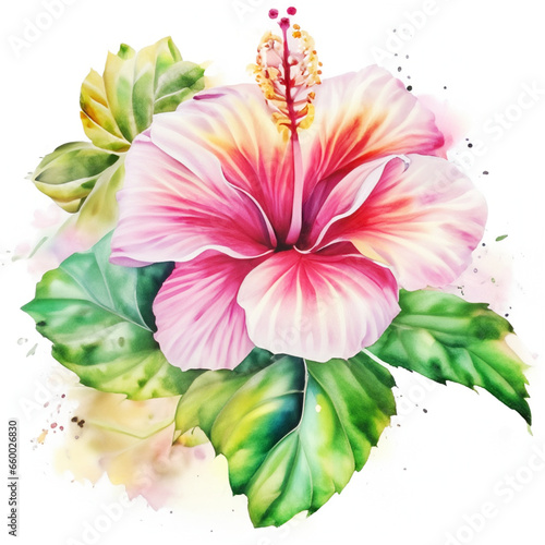 Namalowany hibiskus ilustracja photo
