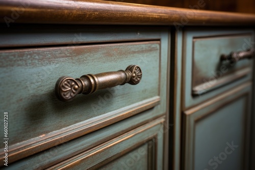 vintage handle replacements on kitchen drawers