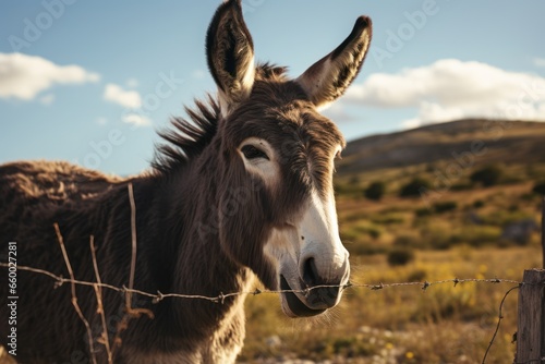 donkey standing in a field, novalja, © Quintes