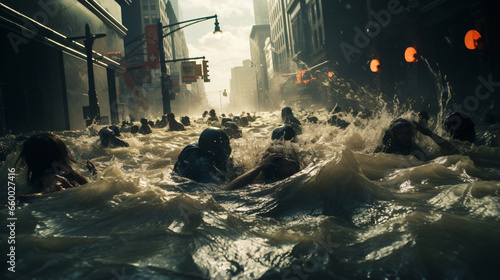 Big City chaos because of flooded water photo