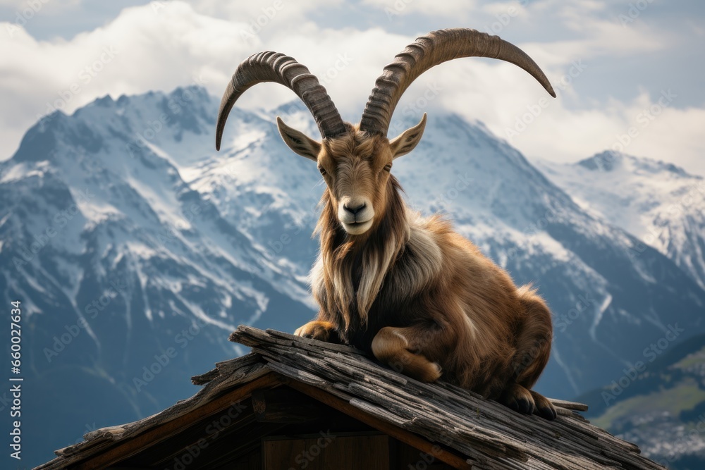 ibex goat relaxing
