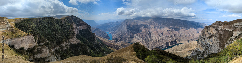 Naklejka premium Mountain Dagestan, Sulak canyon, hiking