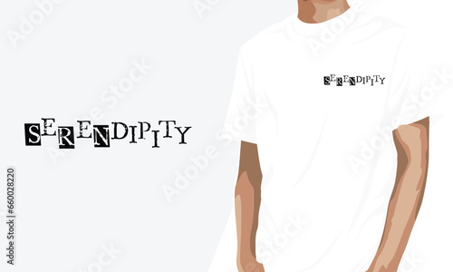 Serendipity text t-shirt design