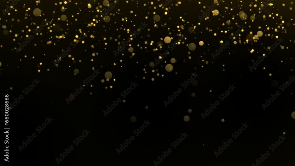 Gold particles celebration motion background. 4K glowing glamour gold dust Animation Video Gold particles celebration motion background. 4K glowing glamour gold dust Animation Video