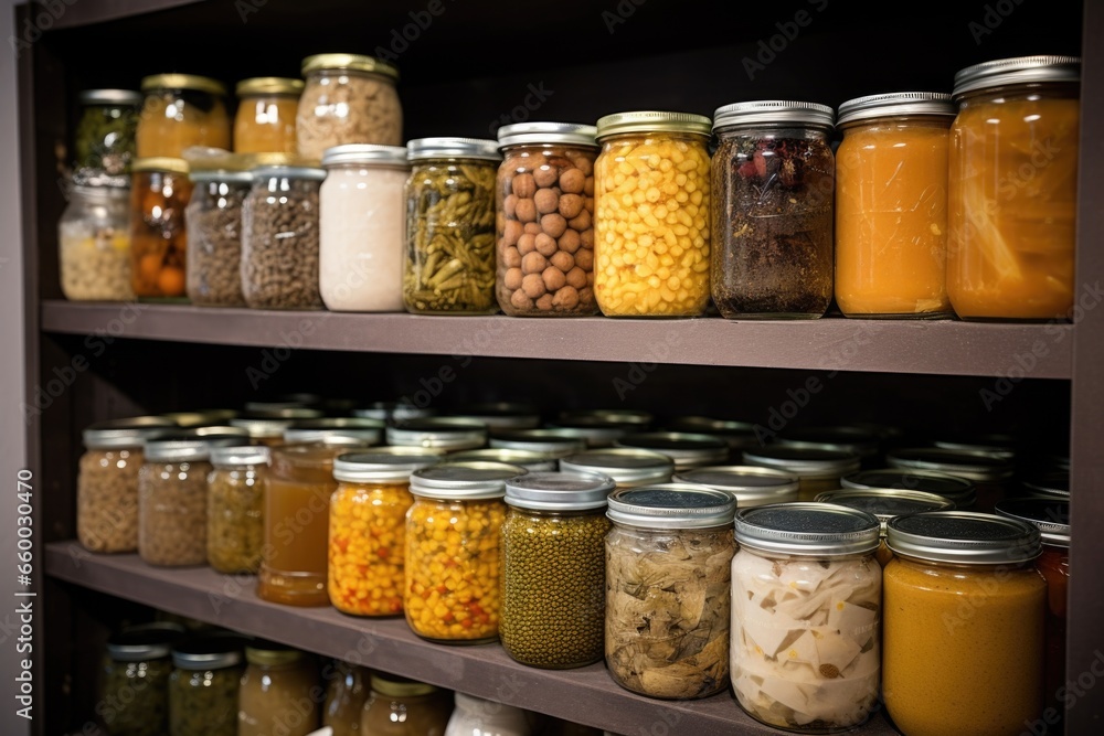 outdated canned food on a shelf outdated canned food on a shelf