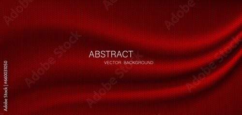Abstract background, fabric waves or wavy lines, red silk or textiles for background. Elegant red background or dark wallpaper.	
