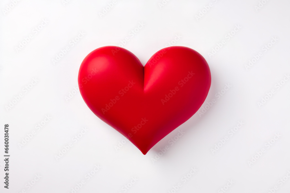 Red Heart on White Background with Space for Text Red Heart on White Background with Space for Text
