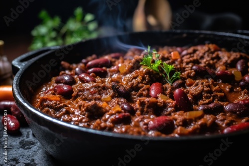 Close up of a bowl of chili