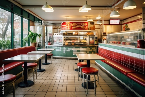 Close up of a classic american diner photo