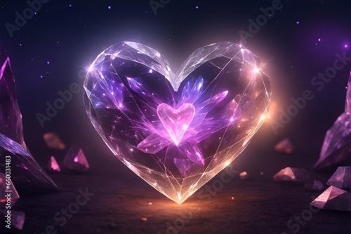 A glowing heart shape abstract background © Thanh