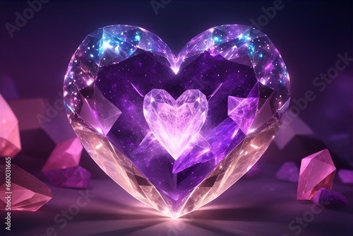 A glowing heart shape abstract background © Thanh