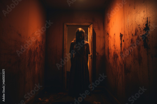 Scary photo of a room with a mysterious figure, horror image from a nightmare © Lorenzo Barabino