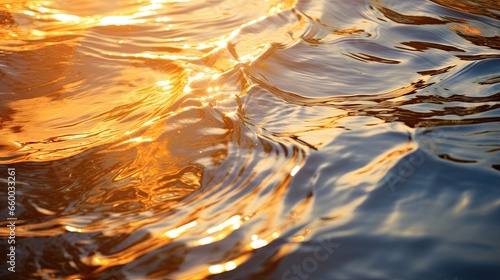 Rippled Water Surface at Sunset