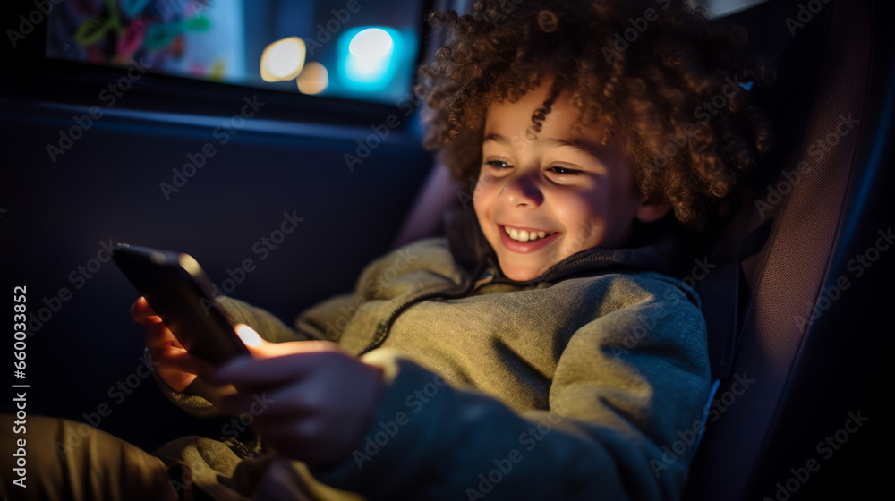 Tech-Powered Fun: Animated Child Immersed in a Digital World on Smartphone Tech-Powered Fun: Animated Child Immersed in a Digital World on Smartphone