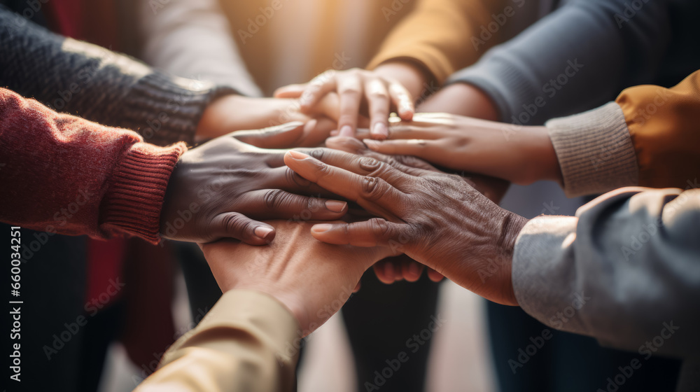 Hands of Unity: Powerful Close-up Symbolizing Diversity, Collaboration, and Peace Hands of Unity: Powerful Close-up Symbolizing Diversity, Collaboration, and Peace