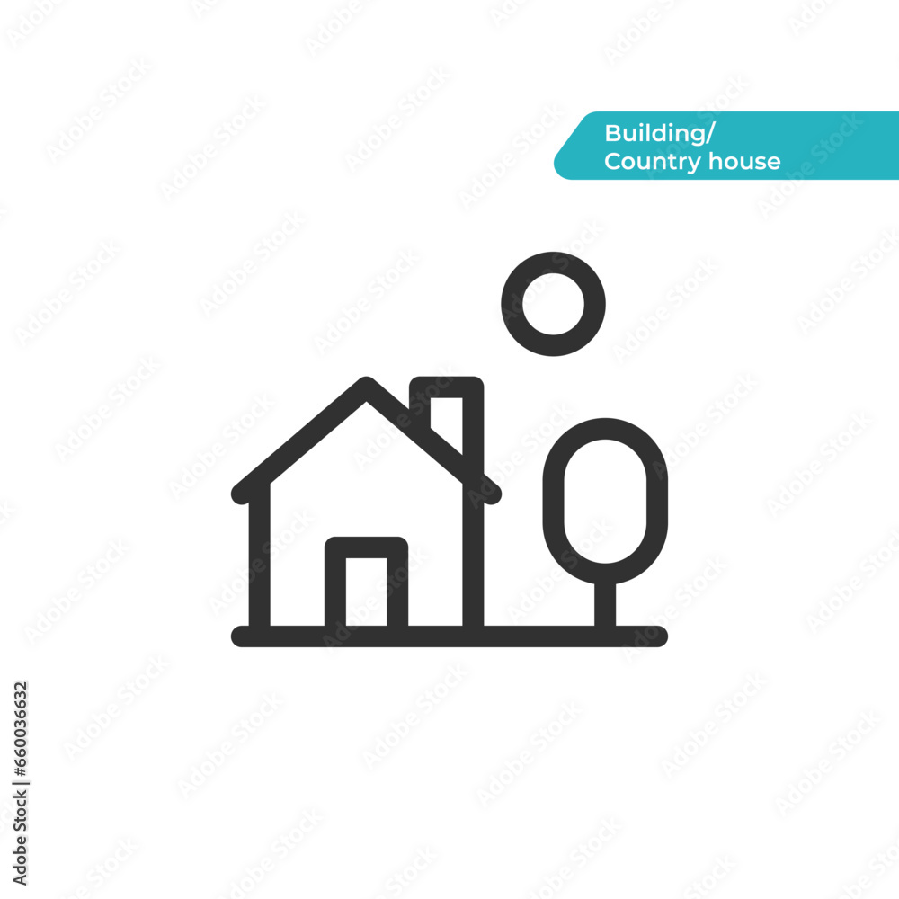 Country house. Building icon. Modern, simple flat vector illustration for web site or mobile app Country house. Building icon. Modern, simple flat vector illustration for web site or mobile app