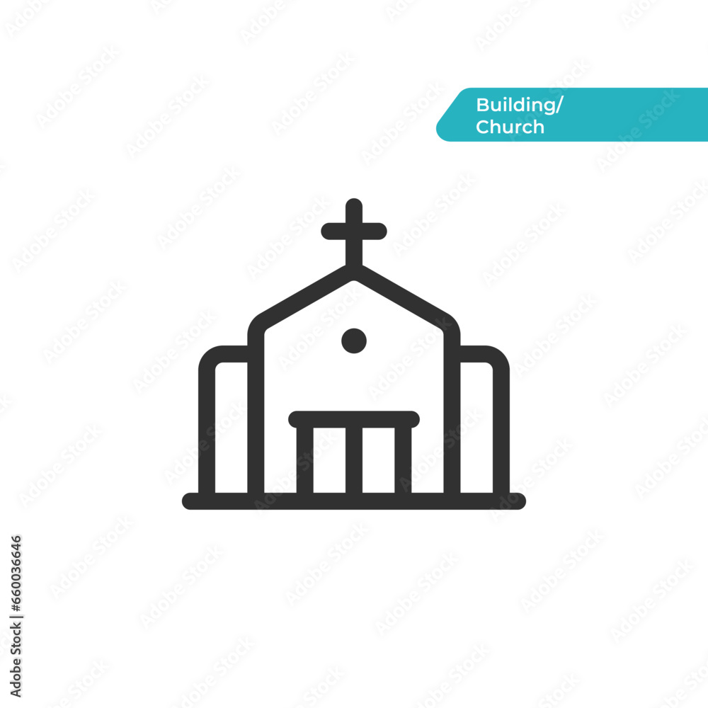 Church. Building icon. Modern, simple flat vector illustration for web site or mobile app	