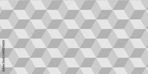 Abstract geometric structure mosaic and tile square background with cubes pattern. Seamless geometric pattern abstract background. abstract cubes geometric white and gray color hexagon technology.