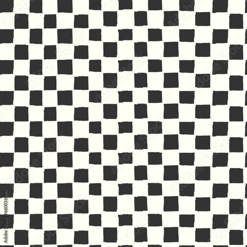 Black and white Seamless large checkered repeating pattern for wrapping paper, bedding, home design and other design projects in futuristic aesthetics and retro futurism