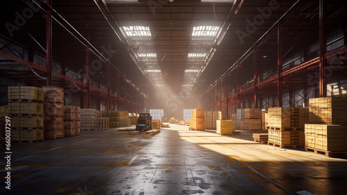 warehouse interior 1, Generative AI.