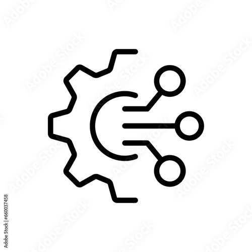 Digital transformation concept. Full Vector icon, Outline Style isolated on white background