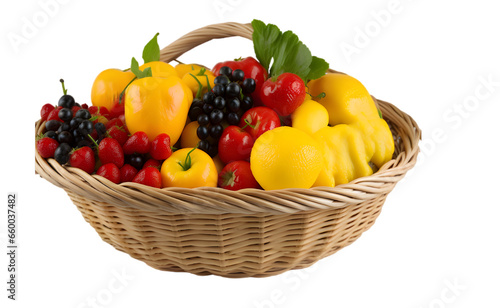 basket of fruits  with transparent background PNG 