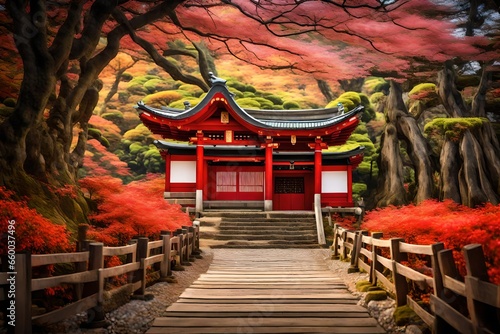 Blur background Oarai Isosaki Shrine, Ibaraki Prefecture. photo