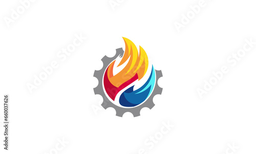 Vector hvac oil gas air condition and heating logo
