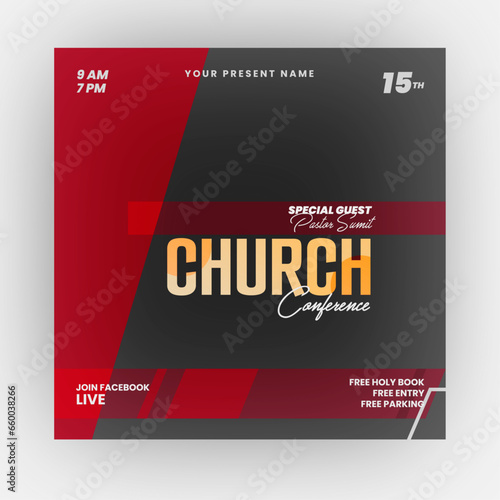 Best Praise Worship Revival Anniversary, Church workshop conference flyer social media post web banner, Vector design church flyer template design