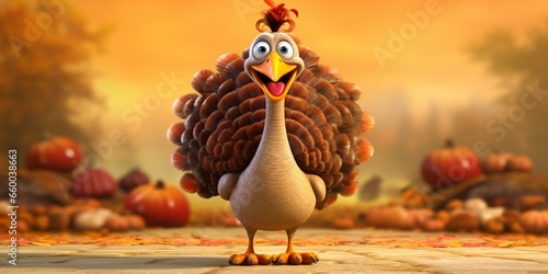 Thanksgiving turkey character cartoon  photo