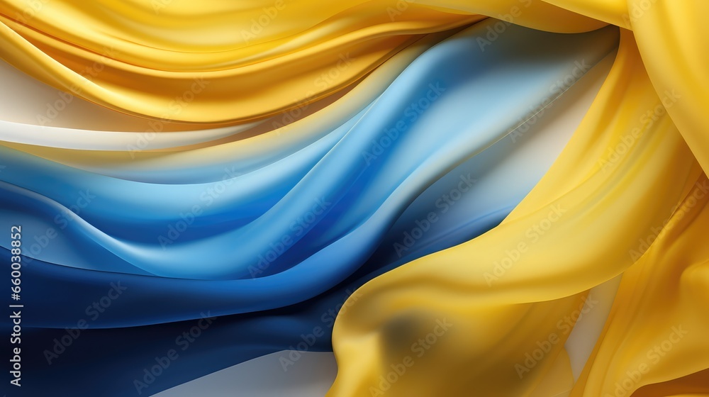 Yellow and blue silk background - generative ai Yellow and blue silk background - generative ai