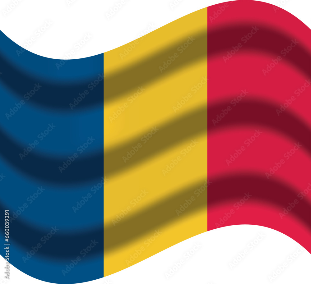 Fototapeta premium romania flag with wind icon