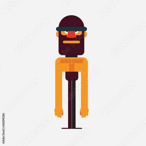a serious, gloomy man, without clothes. vector