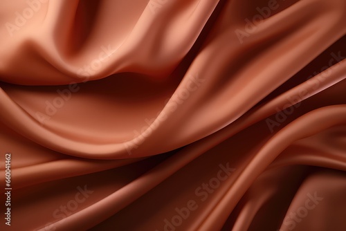 brown silk fabric background - generative ai