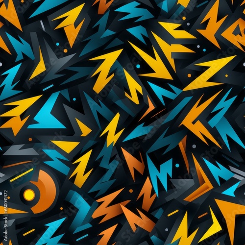 chaotic bright multicolored graphic seamless pattern