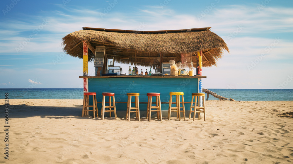 Fototapeta premium A small bar on an exotic beach