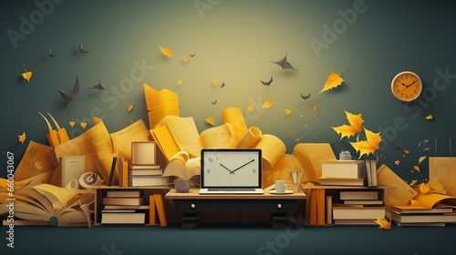 Back school wallpaper Vector illustration. photo