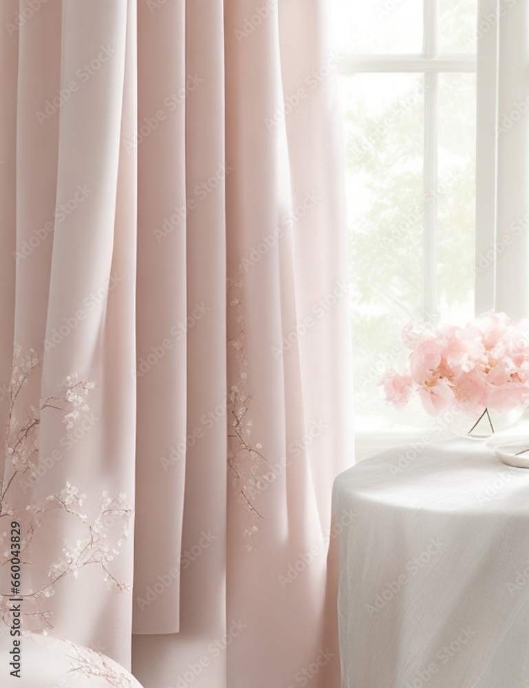 white curtain with a background